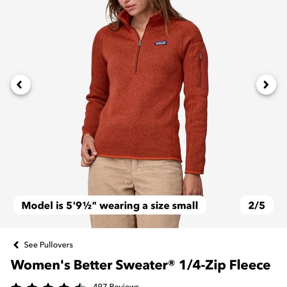 Patagonia Women's Better Sweater 1/4-Zip Fleece - Rust